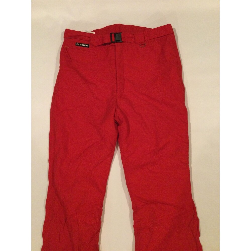 Vintage Sun Ice Mens Sz 38 x 33 Red Insulated Full Side Zip Ski Snowboard Pants - Picture 2 of 10